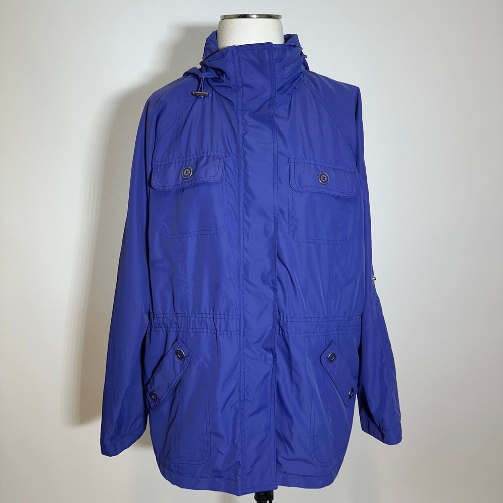 Style & Co. Sport Purple Utility Jacket Hooded Full Zip Womens Size Medium M